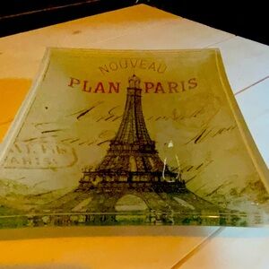 Glass Eiffel Tower Tray for change , pocket contents